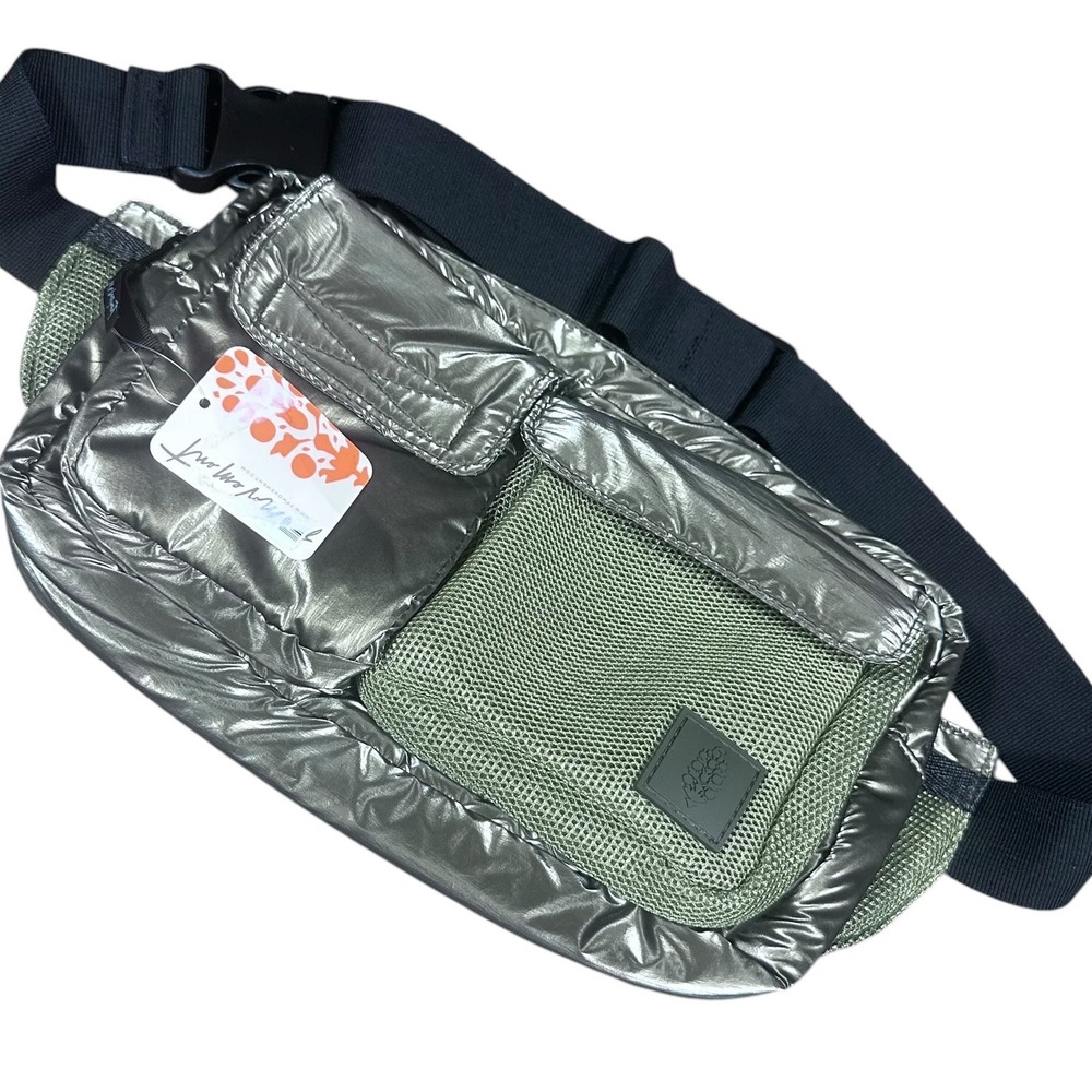 FP Movement Belt Bag NWT OS Olive Green Metallic Courtside Cargo Sling Puffer